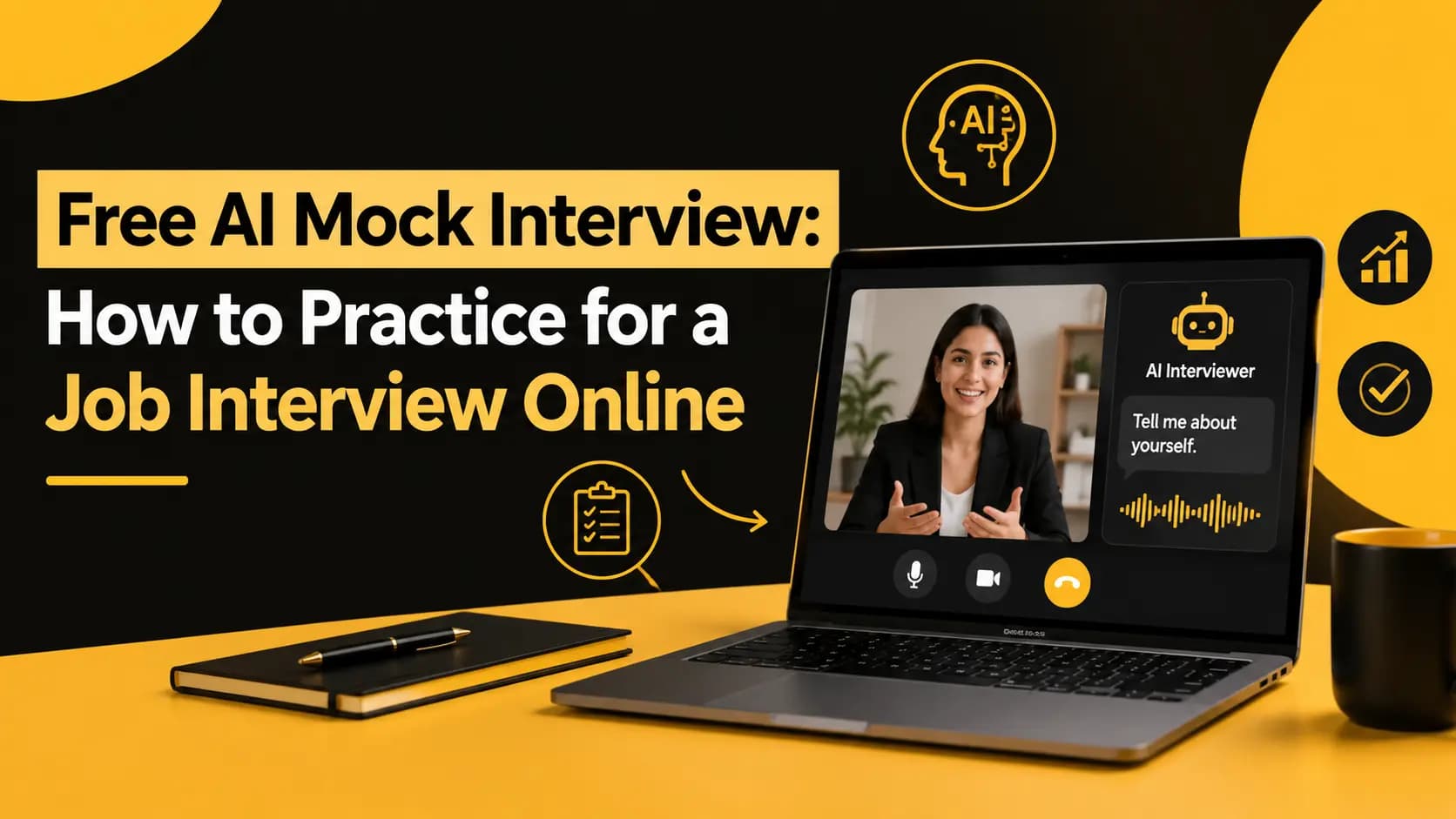 Candidate practicing for a job interview using a free AI mock interview tool