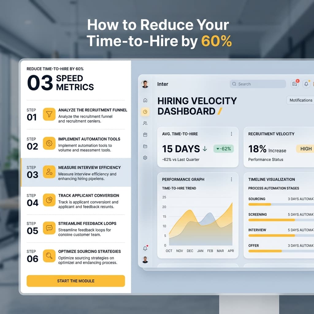 Data graphic showing the compression of a 40-day hiring cycle into a 10-day fast-track process